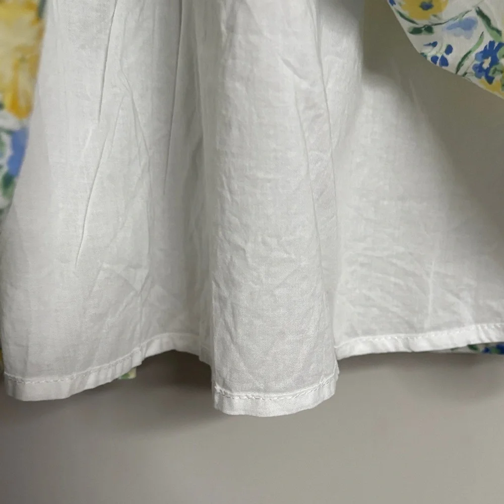 Precious Cotton Lined Janie and Jack Yellow & Blue Floral Puff-Sleeve Dress 4